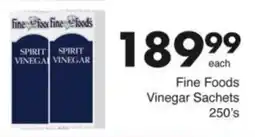 Save Hyper Fine Foods Vinegar Sachets offer