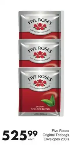 Save Hyper Five Roses Original Teabags Envelopes offer
