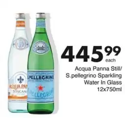 Save Hyper Acqua Panna Still/ S.pellegrino Sparkling Water In Glass offer
