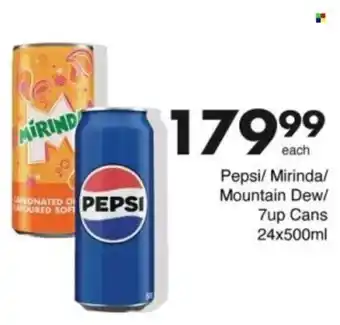 Save Hyper Pepsi/ Mirinda/ Mountain Dew/ 7up Cans offer
