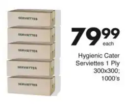 Save Hyper Hygienic Cater Serviettes 1 Ply offer