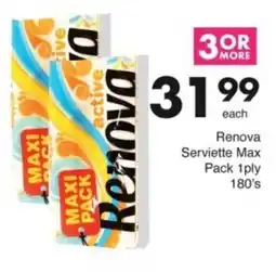 Save Hyper Renova Serviette Max Pack 1ply offer