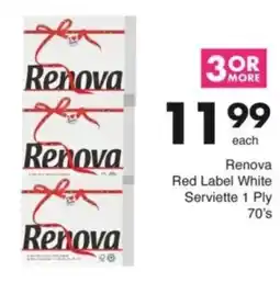Save Hyper Renova Red Label White Serviette 1 Ply offer