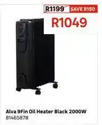 Leroy Merlin Alva 9 Fin Oil Heater Black 2000W 81465878 offer