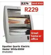 Leroy Merlin Equation Quartz Electric Heater White 800W 81484863 offer
