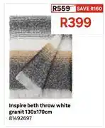 Leroy Merlin Inspire Beth Throw White Granite 130 x 170cm 81492697 offer