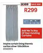 Leroy Merlin Inspire Curtain Lining Thermic Carlton Silver 135 x 265cm 81500973 offer
