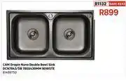 Leroy Merlin Cam Dropin Nano Double Bowl Sink DCN7843/DB 780 x 430mm 90 WSTE 81499750 offer