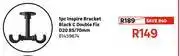 Leroy Merlin Inspire 1 Pcs Bracket Black C Double Fix D20 85/70mm 81459674 offer