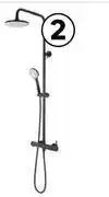 Leroy Merlin Bijiou Shower Column Wall Mount With Mixer Black 81489888 offer