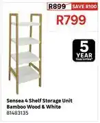 Leroy Merlin Sensea 4 Shelf Storage Unit Bamboo Wood & White 81483135 offer