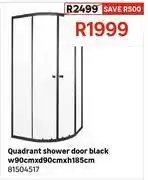 Leroy Merlin Quadrant Shower Door Black W90cm x D90cm x H185cm 81504517 offer