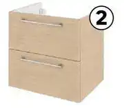 Leroy Merlin Sensea Remix Wall Hung Bathroom Cabinet With Two Drawers Natural W60cm x D46cm x H58cm 81494480 offer