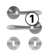Leroy Merlin Door Handle Rose Spirit Nickel Brass/Gloss 81503824 offer