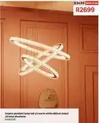Leroy Merlin Inspire Pendant Lamp LED x 3 Warm White D62cm Metal Chrome Shoshone 81485581 offer