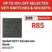 Leroy Merlin Veti1 Socket 2x3 Pin 4x4 (Black) 81413377 offer