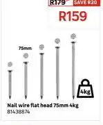 Leroy Merlin Nail Wire Flat Head 75mm 4Kg 81438874 offer