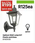 Leroy Merlin Updown Wall Lamp E27 Plastic & Glass 81483450-Each offer