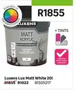 Leroy Merlin Luxens Lux Matt (White) 81505217-20Ltr offer