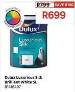 Leroy Merlin Dulux Luxurious Silk (Brilliant White) 81416497-5Ltr offer