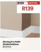 Leroy Merlin Skirting PVC Po811 20 x 80 x 2400mm 81421143 offer