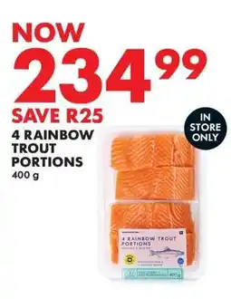 Woolworths 4 Rainbow Trout Portions offer