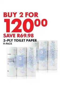 Woolworths 3-Ply Toilet Paper 9-Pack offer