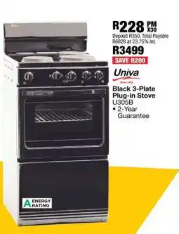 OK Furniture Black 3-Plate Plug-in Stove offer