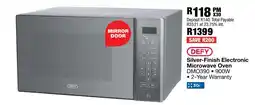 OK Furniture DEFY Silver-Finish Electronic Microwave Oven offer