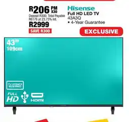 OK Furniture Hisense Full HD LED TV 43A3Q offer
