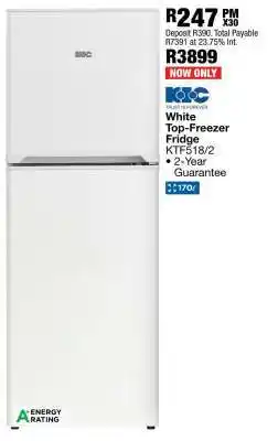OK Furniture White Top-Freezer Fridge KTF518/2 offer