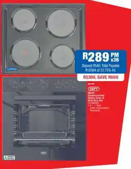 OK Furniture DEFY Black Undercounter Static Oven & Hob Box Set offer