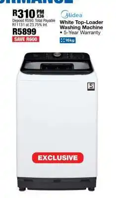 OK Furniture Midea White Top-Loader Washing Machine offer