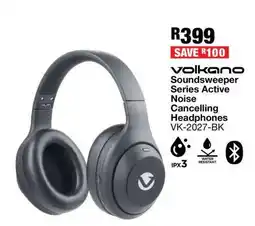 OK Furniture Volkano Soundsweeper Series Active Noise Cancelling Headphones VK-2027-BK offer