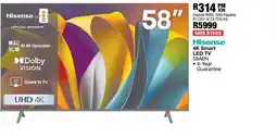 OK Furniture Hisense 4K Smart LED TV 58A6N offer