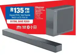 OK Furniture Hisense 2.1 Channel Soundbar With Wireless Subwoofer HS2100 offer