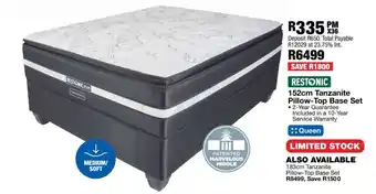 OK Furniture Restonic 152cm Tanzanite Pillow-Top Base Set offer