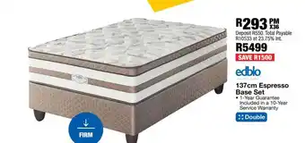 OK Furniture 137cm Espresso Base Set offer