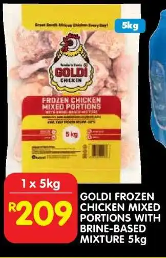 Shoprite GOLDI FROZEN CHICKEN MIXED PORTIONS WITH BRINE-BASED MIXTURE 5kg offer