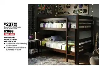 OK Furniture Homestead Walnut-Finish Double Bunk offer