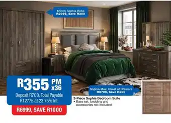 OK Furniture 2-Piece Sophia Bedroom Suite offer
