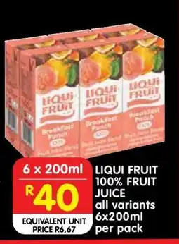 Shoprite Liqui Fruit 100% Fruit Juice offer