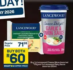 Pick n Pay Buy 1x Lancewood Cheese Slices Assorted 175g and 1x Lancewood Dairy Sauce Assorted 250ml offer