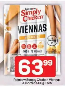 Pick n Pay Rainbow Simply Chicken Viennas Assorted 500g Each offer