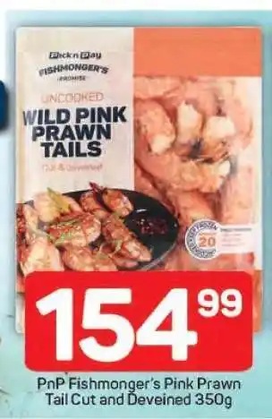 Pick n Pay PnP Fishmonger's Pink Prawn Tail Cut and Deveined 350g offer
