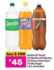Game Fanta, Twist, Sprite, Stoney, Coca-Cola Zero, No Sugar offer