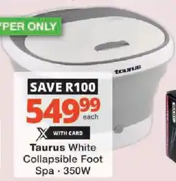 Checkers Taurus White Collapsible Foot Spa offer