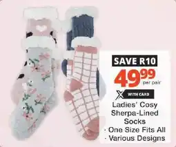 Checkers Ladies Cosy Sherpa-Lined Socks offer