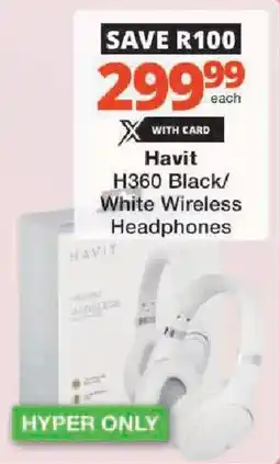 Checkers Havit H360 Black/ White Wireless Headphones offer