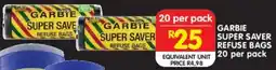 Shoprite Garbie super saver refuse bags offer
